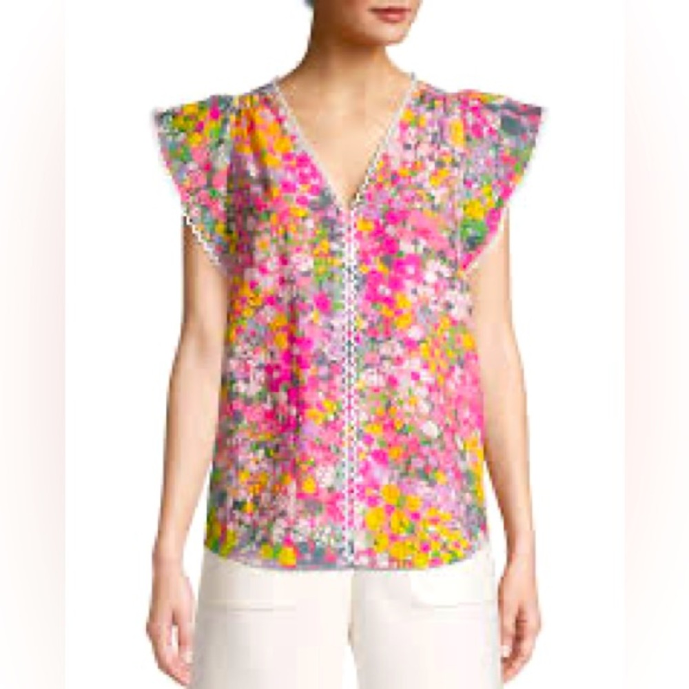 Kate Spade Floral Burnout Top
